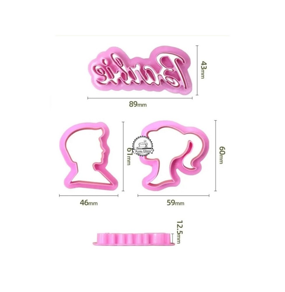Set Cortador Masas Galletas Barbie