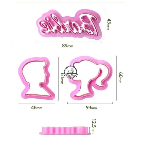 Set Cortador Masas Galletas Barbie